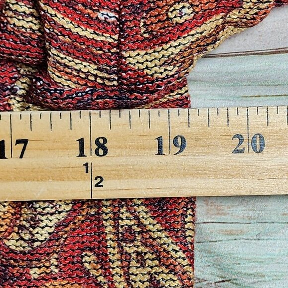 St. John Sport By Marie Gray Paisley Red & Gold Textured Full-Zip Jacket S - Picture 10 of 10